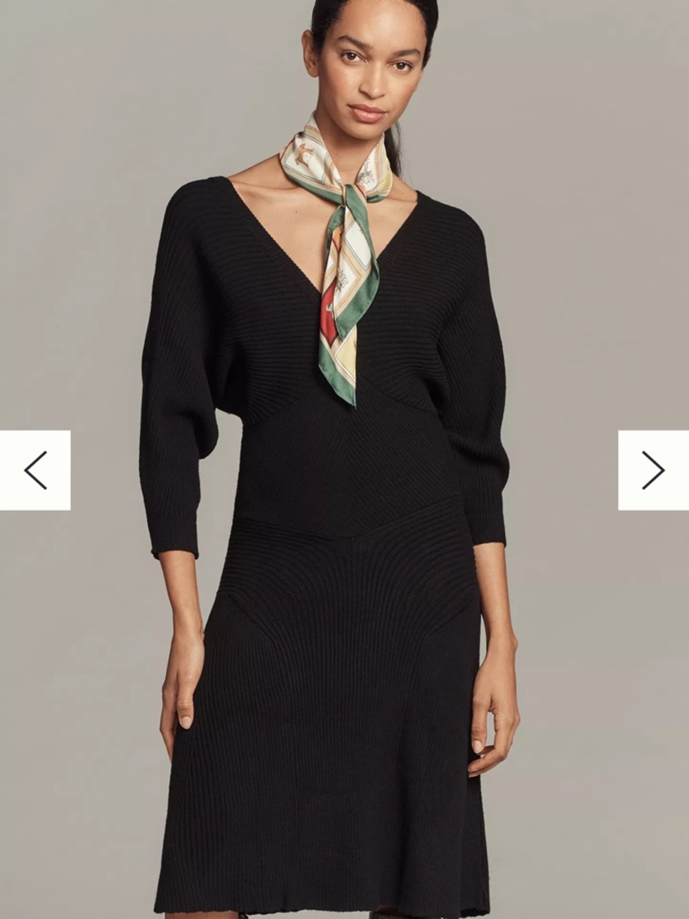 By Anthropologie Smocked-Waist Ribbed Sweater Dress